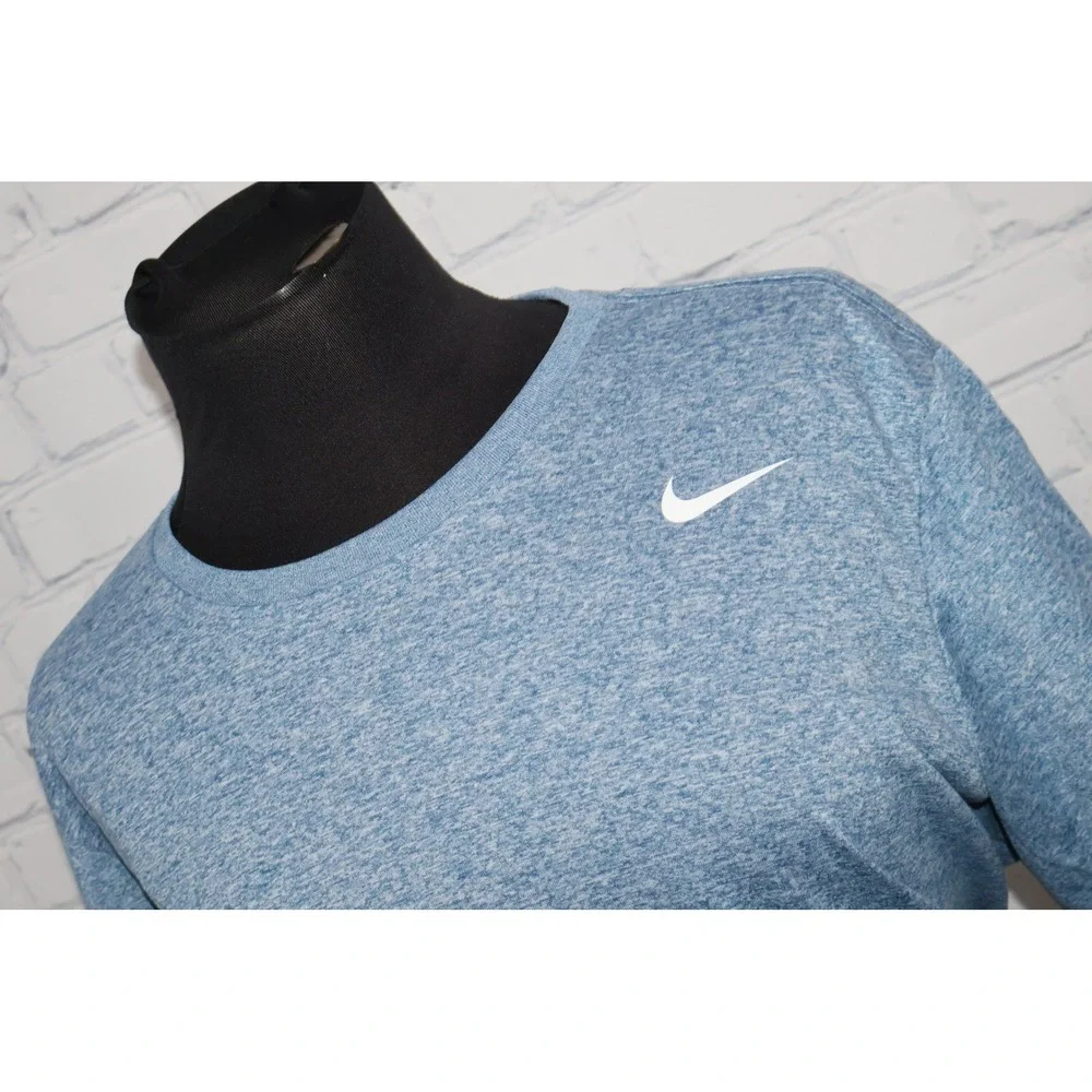 Nike Dri-FIT Gym Workout Shirt Women XXL Blue Heathered Activewear Polyester